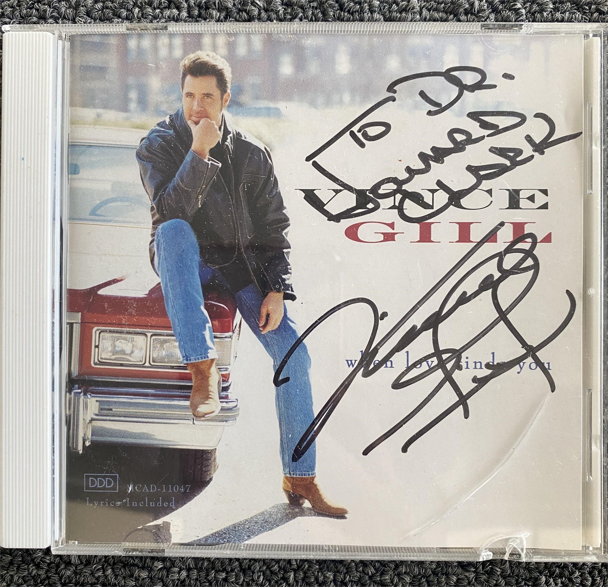 Vince Gill singed CD cover