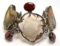 Sterling Agate/Carnelian Bracelet 63 Gr (Unique)