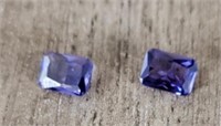 Faceted Purple Tanzanite Emerald Cut Gemstones