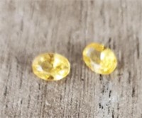 Yellow Faceted Oval Cut Sapphires Gemstones