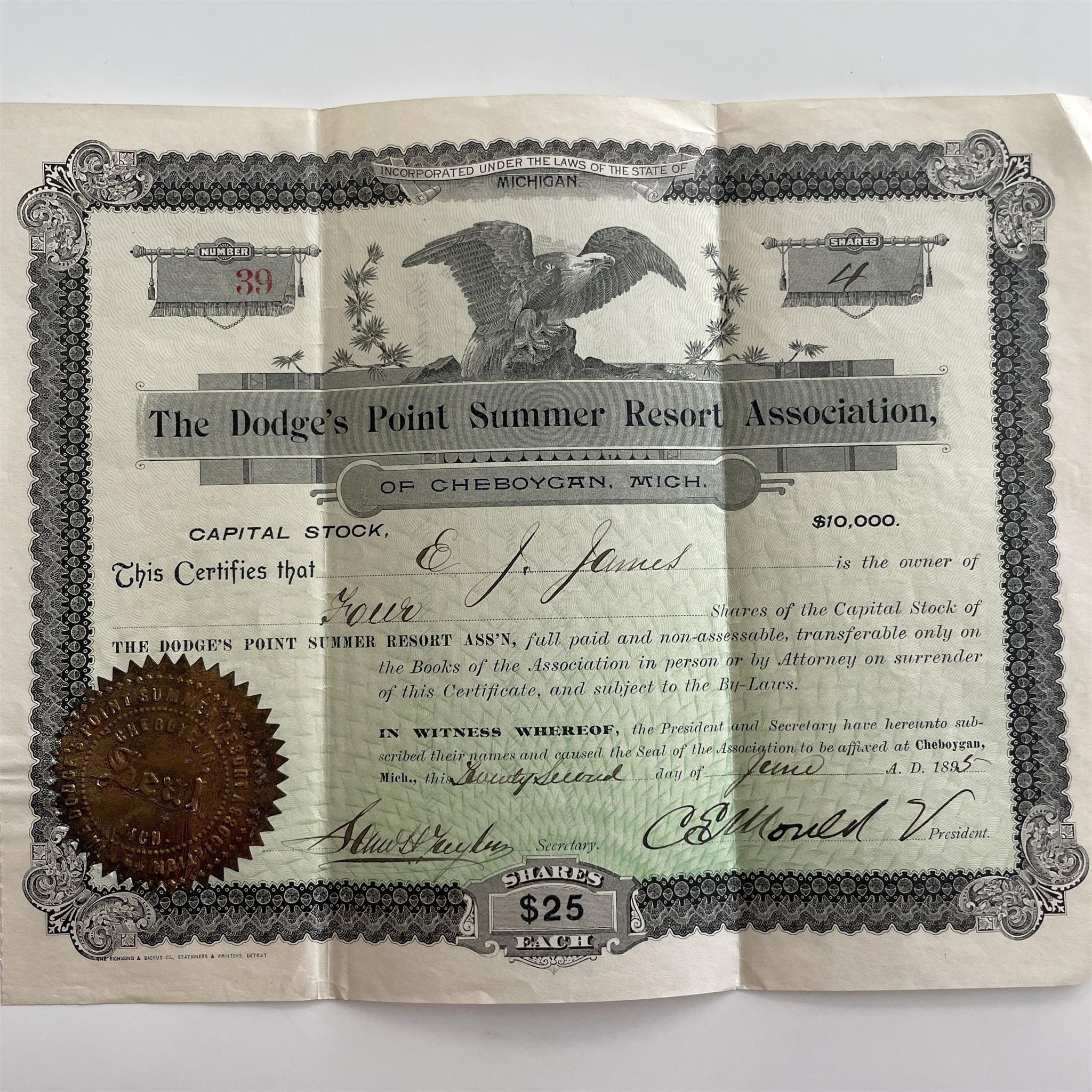 1895 Stock certificate