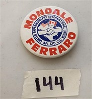 Mondale Ferraro United Paperwork's Union Pin