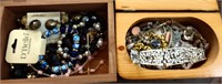 Two VTG Jewelry Boxes Full of Costume Jewelry