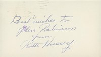 Ruth Hussey signed note
