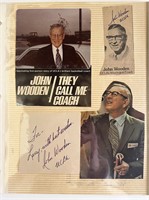 UCLA Basketball Coach John R. Wooden signature wit