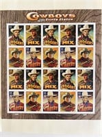 Cowboys of the Silver Screen Stamp Sheet