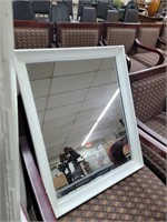 White framed mirror