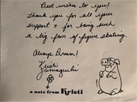 Kristi Yamaguchi handwritten/ signed letter