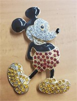 Vintage Minnie Mouse Rhinestone Brooch