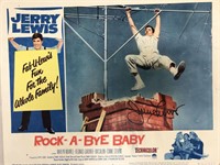 Rock-A-Bye Baby Jerry Lewis signed lobby card. GFA