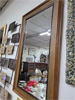 Woven framed mirror
