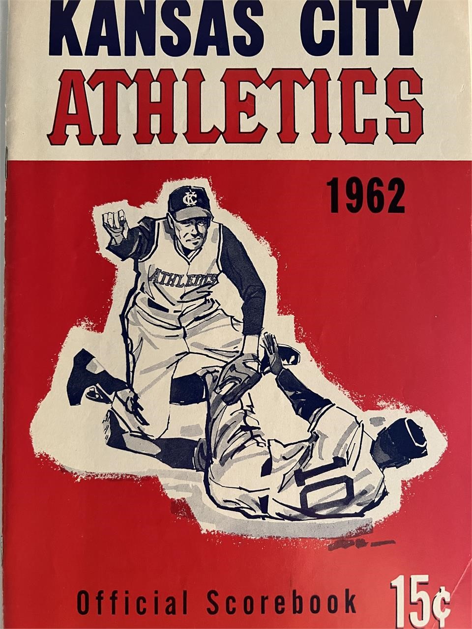 1962 Kansas City Athletics Scorebook. 7x10 inches