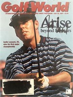 Justin Leonard signed 1997 Golf World magazine