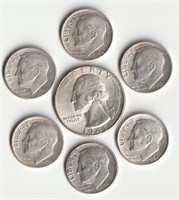 Uncirculated 1941 Washington Silver Quarters