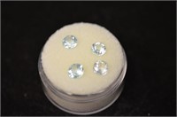 2.25 Ct. Round Briliant Cut  Aquamarine Gemstones