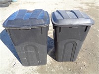 2 ROLLING TRASH CANS