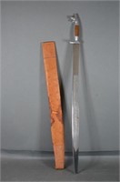 Sword w/ Dog Head & Leather Sheath