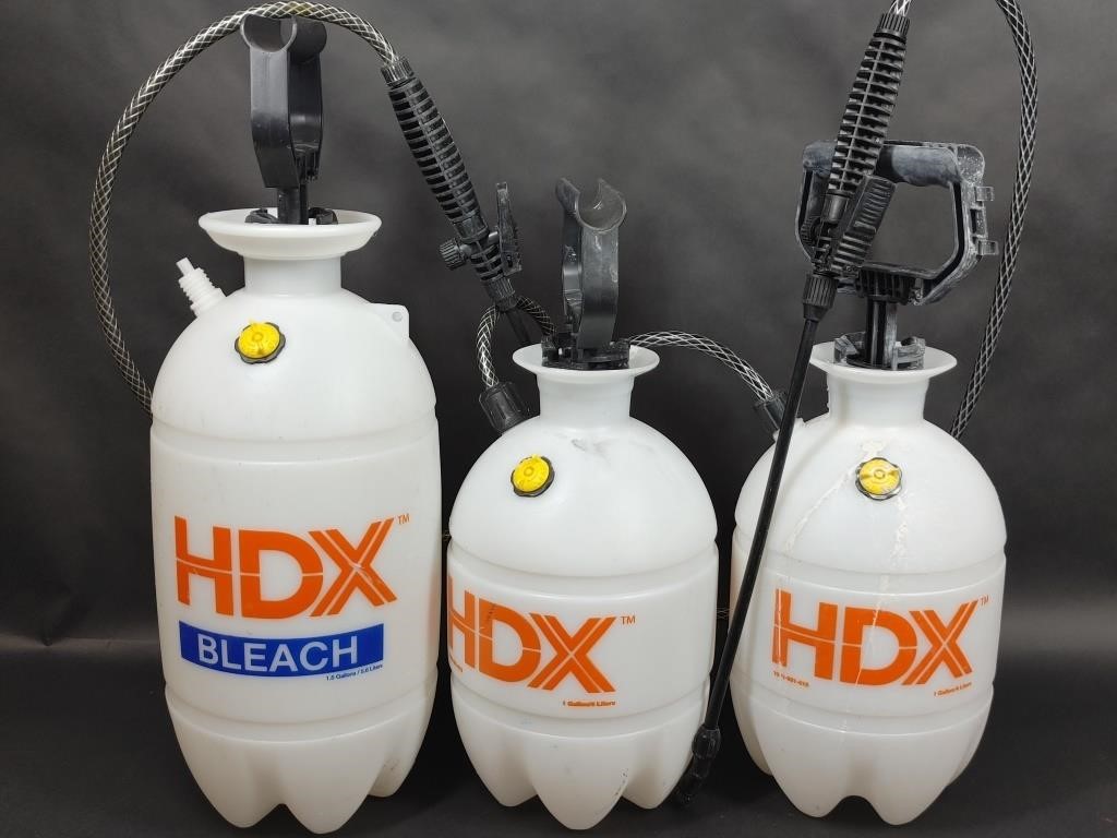Two HDX 1 Gallon Pump Sprayer & HDX Bleach 1.5 Gal