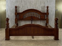 King Size Oak Cannonball Bed