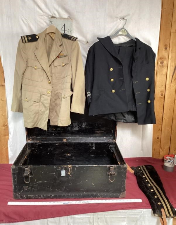 Vintage Military Trunk & Vintage Military Uniforms