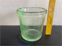 Uranium Glass Utensil Crock
