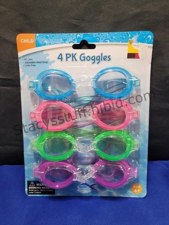 4 Pk Goggles Colors Will Vary