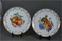Vintage Porcelain Fruit Design Plates
