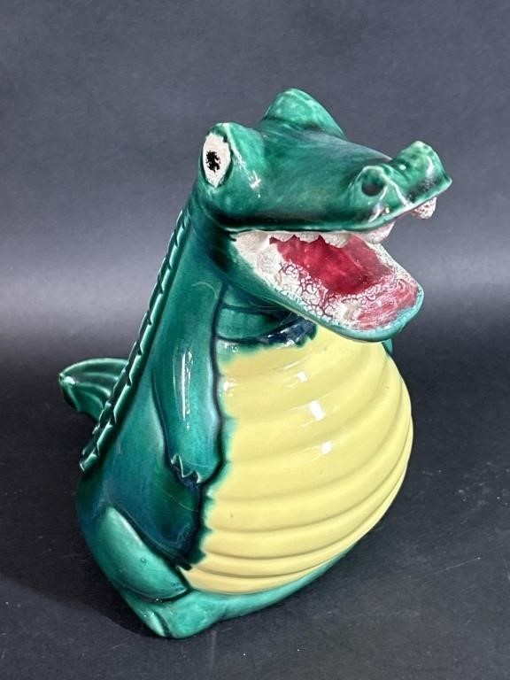 Pottery Alligator Art Figurine