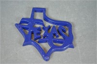 Cast Iron Texas Sign Blue Powder Coated