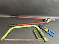 Hack Saw, Branch Trimmer and Cable Crimper