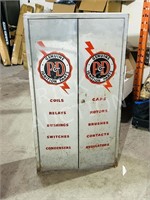 vintage P & D ignition part cabinet