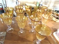 14 Amber Stemmed Glasses - no issues