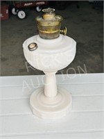 antique milk glass oil lamp base