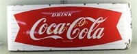 COCA COLA FISHTAIL ENAMEL SIGN STORE FRONT DISPLAY