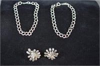 Sterling Silver Charm Bracelets and Earrings
