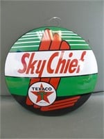 Sky Chief Texaco Metal Button Sign