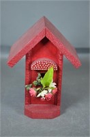 Pretty Red Wooden Birdhouse