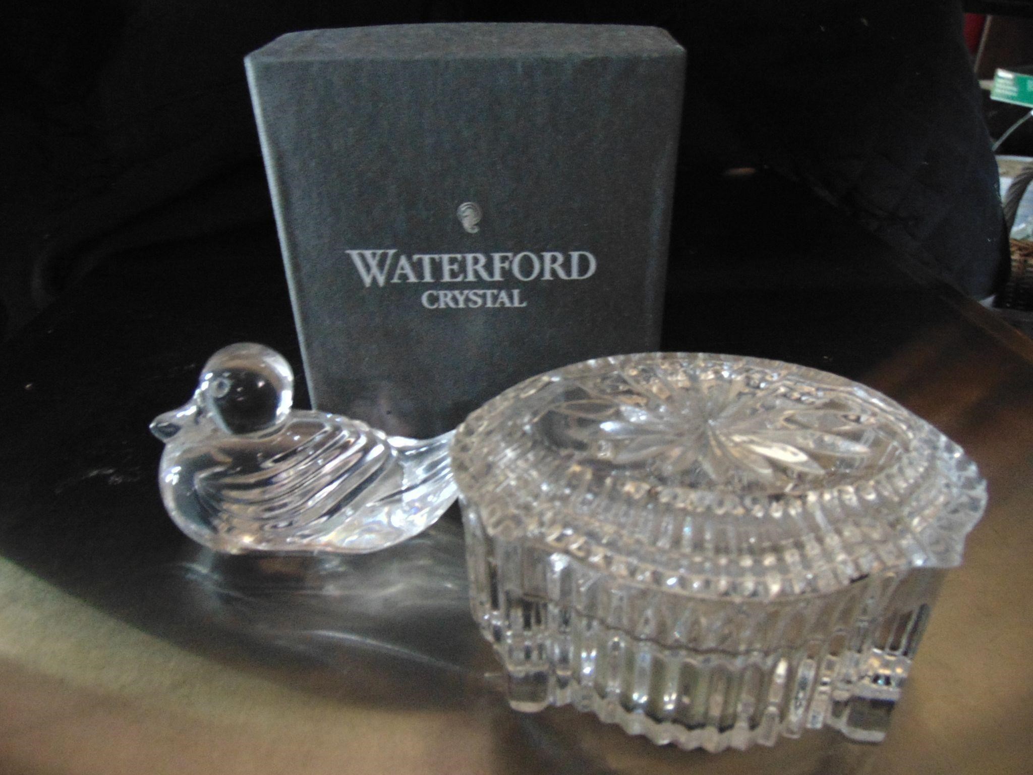 Waterford Crystal Trinket Jewelry Box and Duck