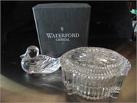 Waterford Crystal Trinket Jewelry Box and Duck