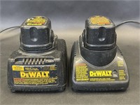 Two DeWalt 7.2 V Battery Chargers