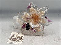 Vintage Murano Glass Flower Blown Spiral Italian
