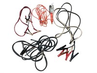 Large and Small Jumper Cables and Trouble Light