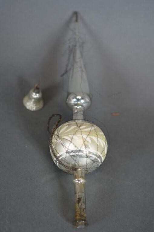 Mid Cent Silver Mercury Glass Christmas Tree Toppe