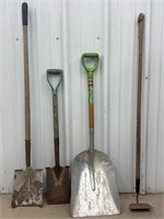 Three Shovels and a Hoe