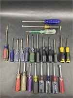 Multiple Screwdrivers and Hex Nut Drivers