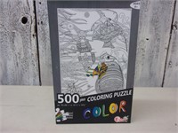 500pc DIY Puzzle -Coloring Puzzle w/6 Colored Pens