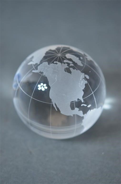 Oleg Cassini World Globe Glass Paperweight