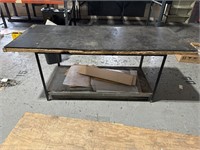 Metal Frame w/ Wood Top Workbench