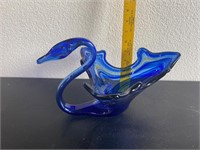 Blue Swirl Swan