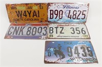 New Sealed 5 Decorative Tin License Plates